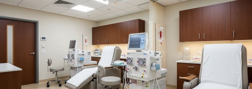 Nephrologist reviewing financing options for kidney care practice expansion