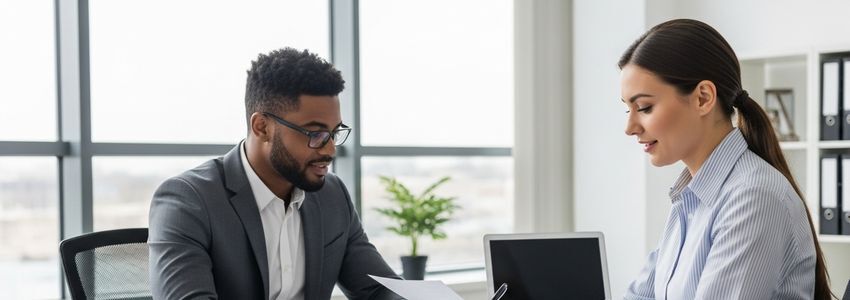 Business owner reviewing Newk's Eatery franchise loan financing options with a financial advisor