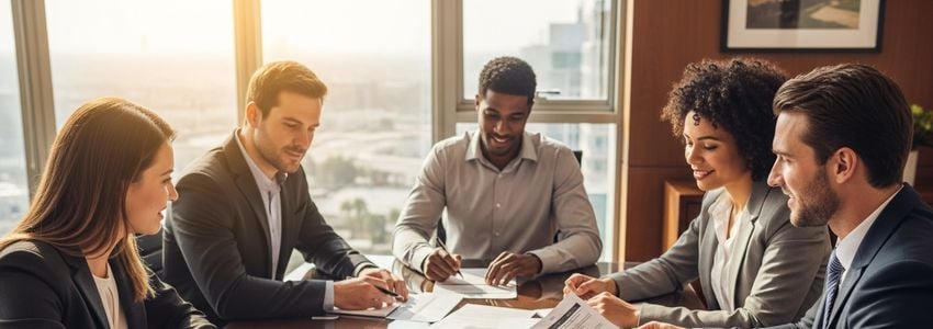 Business owner meeting with lender to discuss loan options without credit history