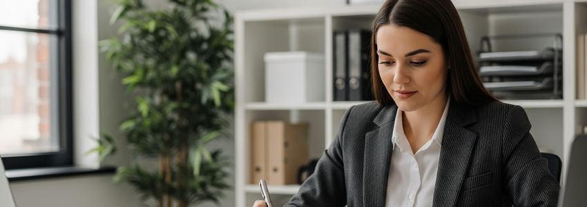 Business owner reviewing non-recourse loan agreement at office desk