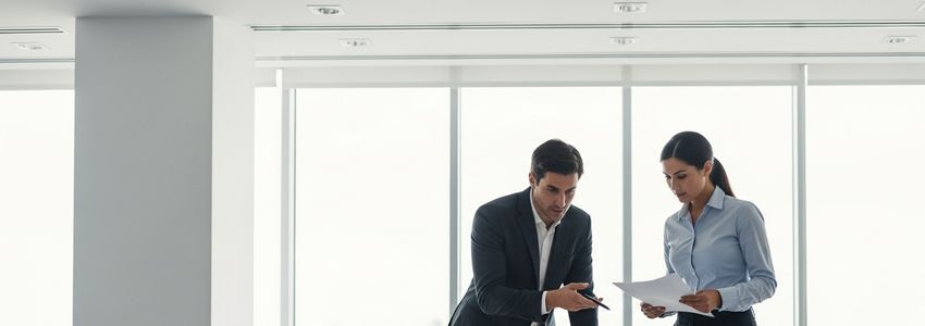 Business professionals reviewing network equipment financing options