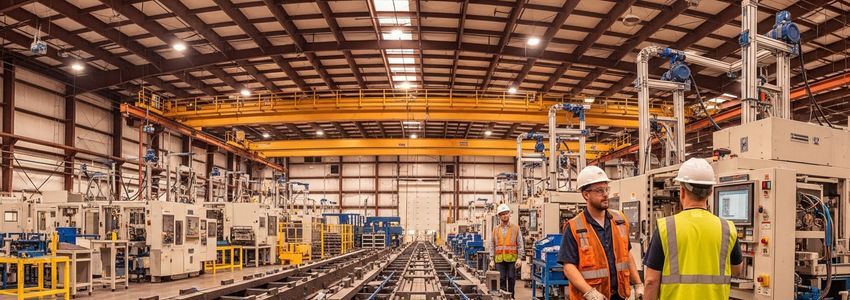 Ohio manufacturing company owner reviewing loan financing options with an advisor