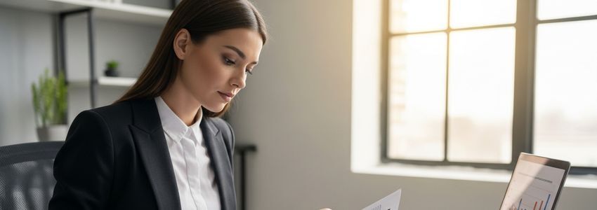Franchise business owner reviewing Oil Changers financing options and loan documents in a professional office setting