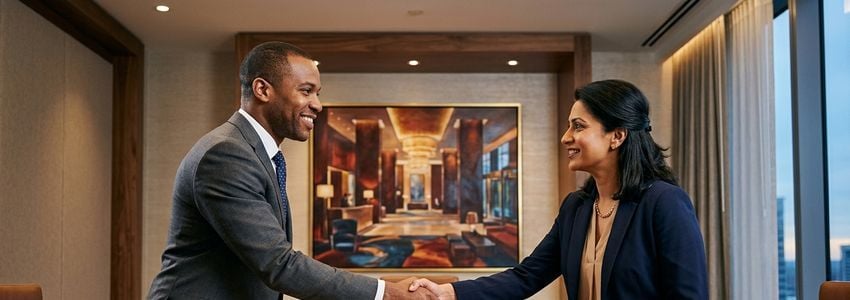 Hotel financing specialist meeting with Omni Hotels investor