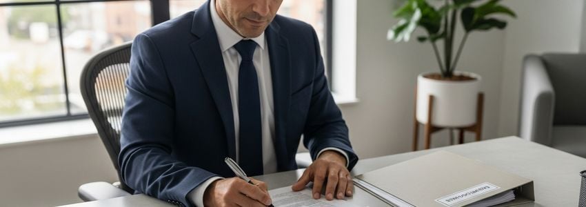 Business owner reviewing Orangetheory franchise loan options at desk