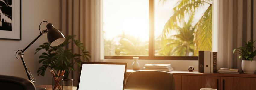 Small business owner reviewing loan options in a Florida office setting