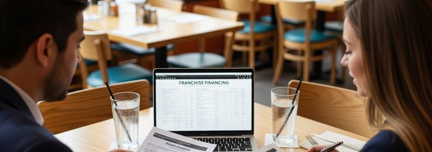Pancheros franchise owners reviewing loan options with a financial advisor