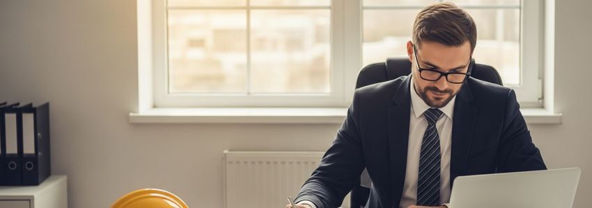 Paving contractor operating asphalt paving machine on a commercial road project