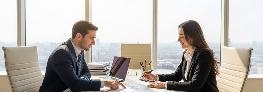 Business advisor reviewing financing alternatives to payday loans with a small business owner