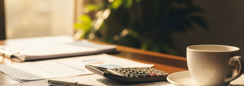 Business owner reviewing financial documents related to Dun and Bradstreet credit score
