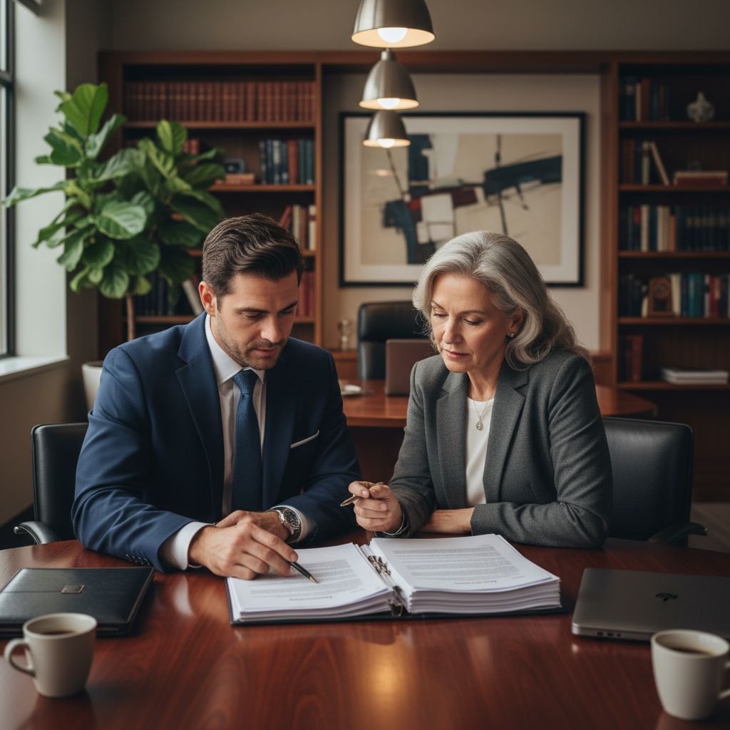 Business owner consulting with an advisor about a personal guarantee on a loan document
