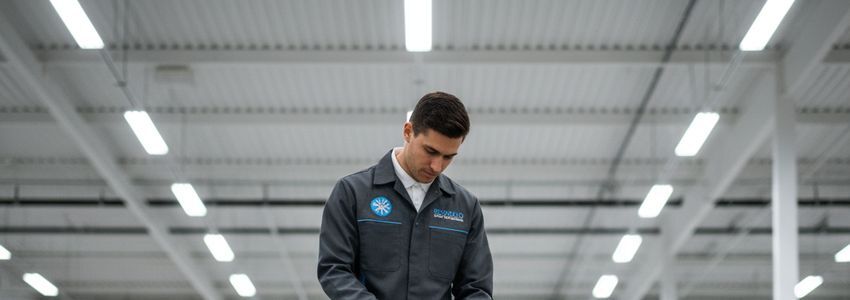 Pest control technician reviewing financing options for business expansion