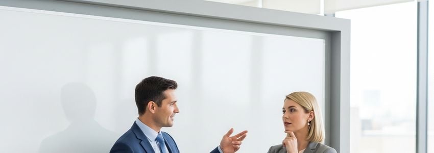 Business professionals reviewing Planet Fitness franchise loan documents in a modern office setting