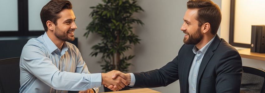 Business owner and lender finalizing plasma cutter equipment financing agreement