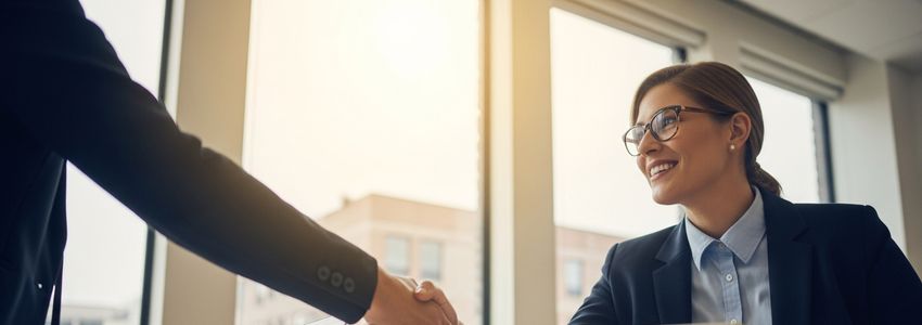Portland small business owner meeting with a lender to discuss financing options