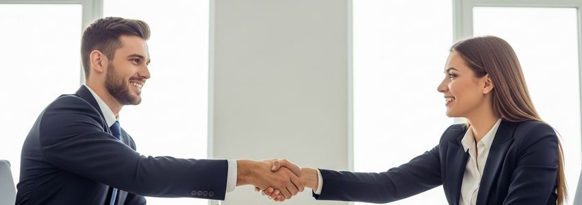 Business owner reviewing loan pre-approval documents at a professional desk