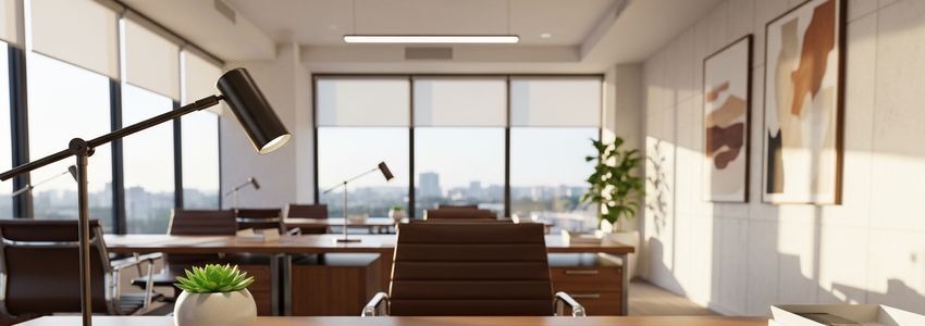 Professional business office desk with loan documents for pre-approval and pre-qualification process