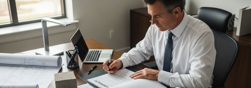 Precast concrete business owner reviewing financing options