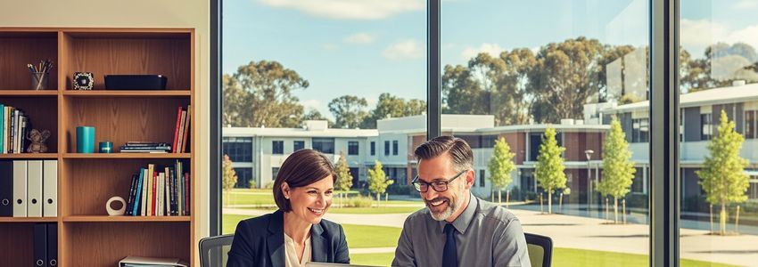 Private school administrators planning facility financing and technology upgrades