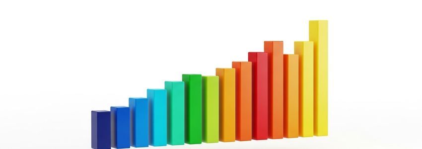Colorful bar chart showing profit margin benchmarks comparison across different business industries