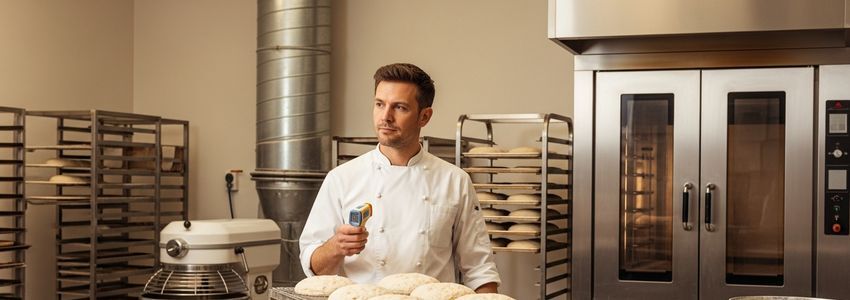 Commercial bakery proofer equipment in a professional bakery kitchen