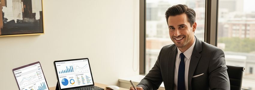Business owner reviewing Quick Quack franchise loan financing documents at desk