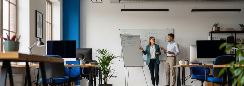 Business owner reviewing credit rebuild plan with financial advisor