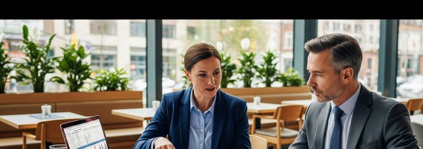 Restaurant owner reviewing financial documents and working capital strategy at a restaurant management desk