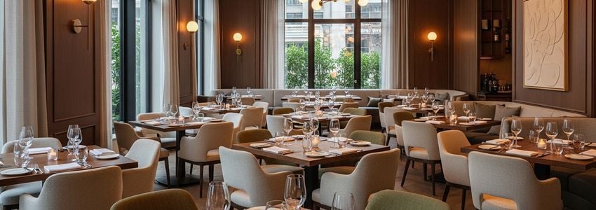 Business professionals discussing blockchain lending solutions in a modern office