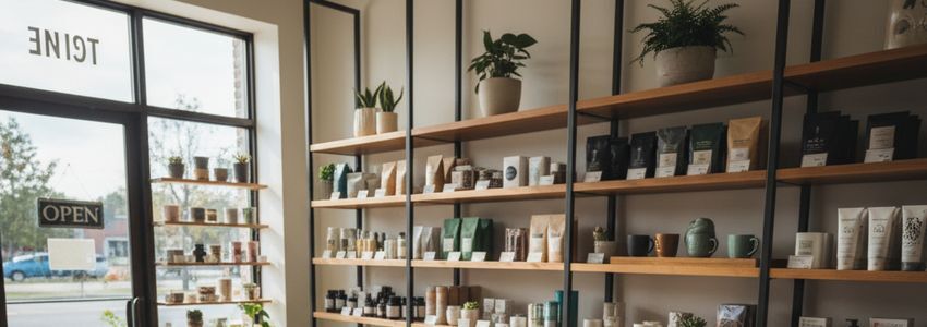 Modern retail store interior showing organized merchandise displays - retail business financing