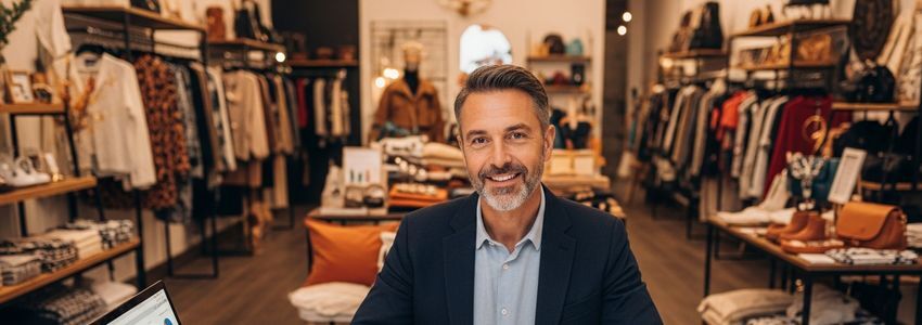 Retail store owner reviewing financing options at their store - Crestmont Capital