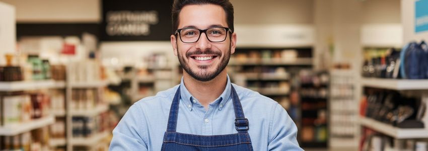 Retail store owner reviewing financing options with a business loan advisor