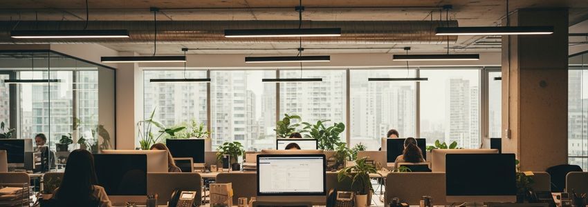 Modern business office environment representing revenue-based business financing