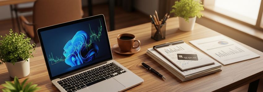 Small business owner reviewing revolving credit options and financial documents