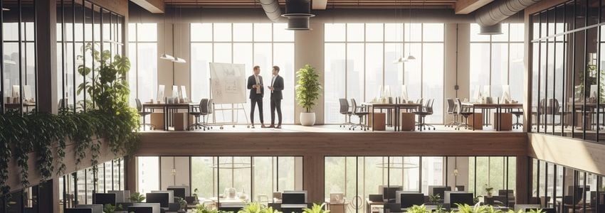 Startup founders reviewing SAFE agreement investment documents in a modern office