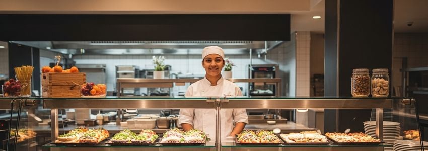 Restaurant owner reviewing salad bar equipment financing options with a financial advisor