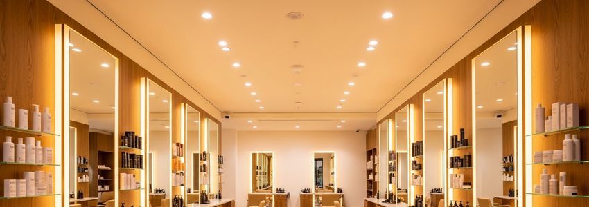 Modern hair salon interior with styling stations and professional equipment for salon expansion
