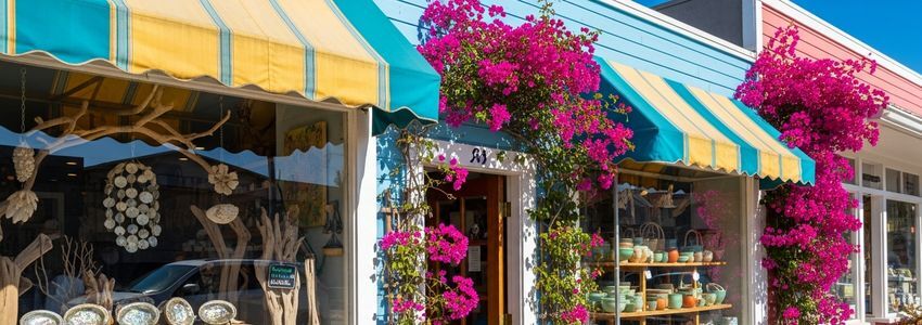 Small business storefront on a sunny California coastal street representing Santa Cruz small business owners