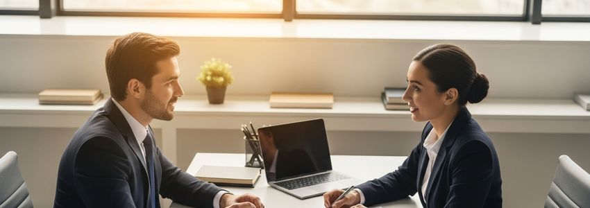 Small business owner reviewing SBA 7(a) loan documents with a financial advisor