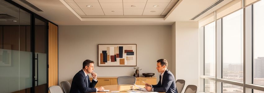 Business owner and financial advisor discussing SBA loan alternatives and financing options