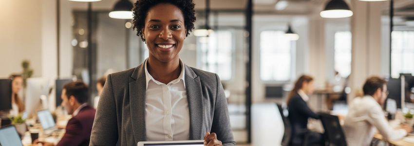 Business owner reviewing SBA loan application data across states