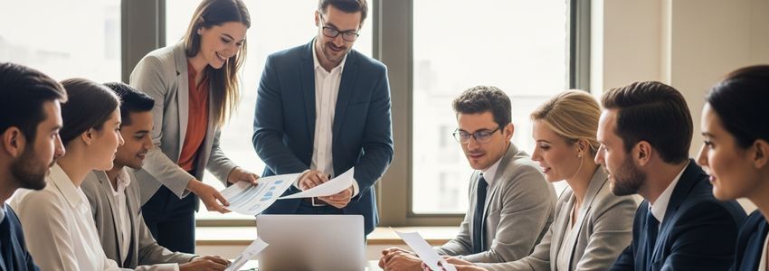 Miami small business owners reviewing SBA loan documents with a financial advisor at a conference table