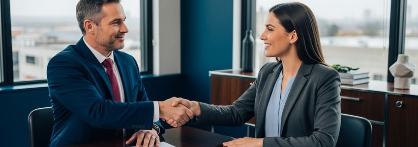 Business owner meeting with SBA loan specialist to discuss multiple loan strategy