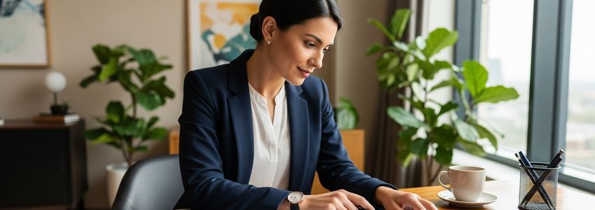 Small business owner reviewing lending statistics and loan application data