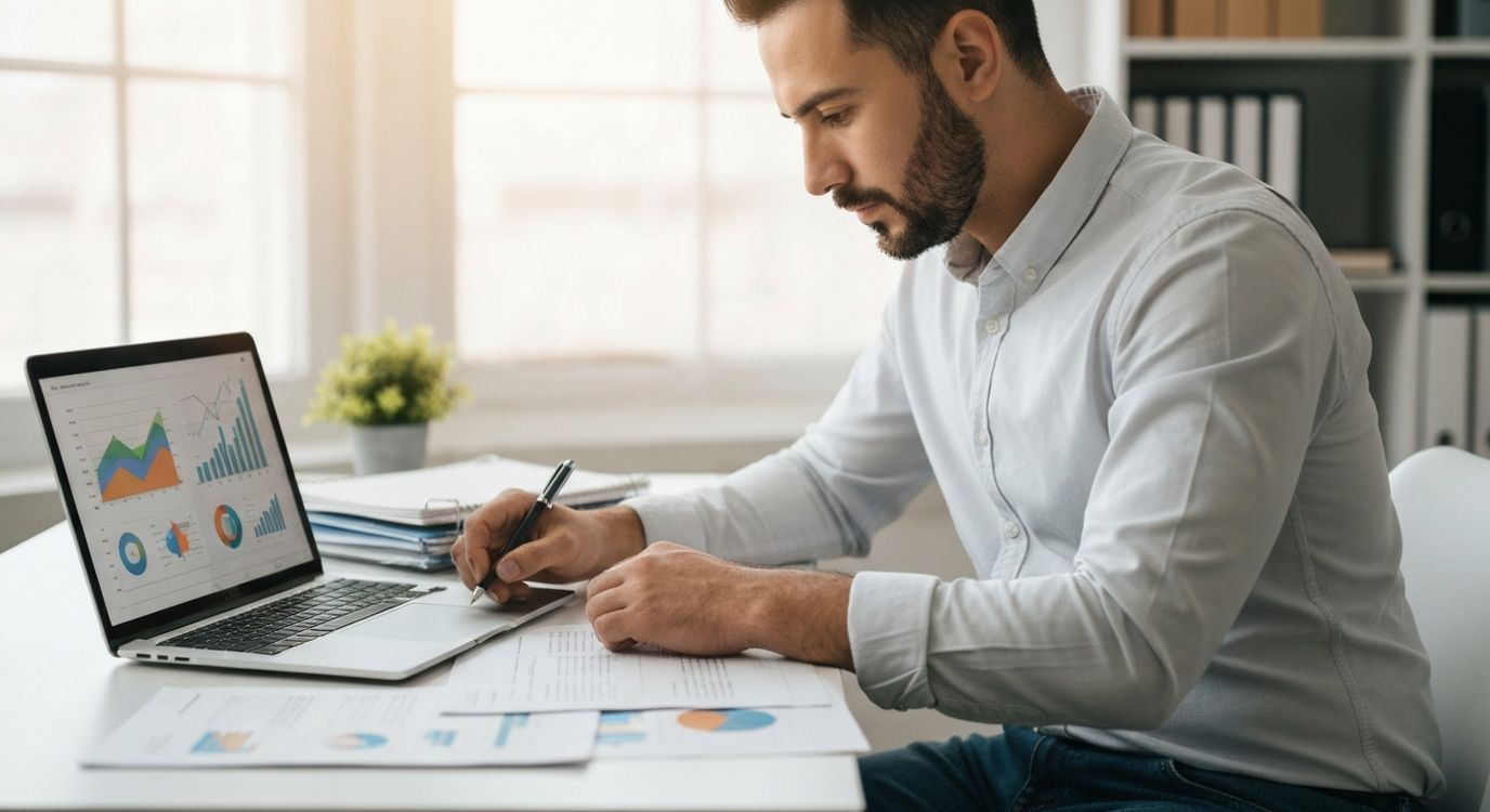 Seasonal business owner reviewing short-term loan options for upcoming busy season