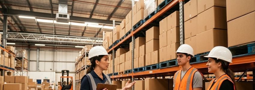 Retail manager training new seasonal employees during a holiday hiring surge