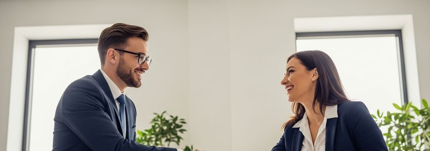 Business professionals discussing secured vs unsecured loan options