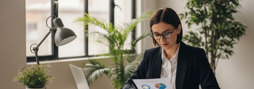 Business owner reviewing financial documents and credit information to improve loan approval chances