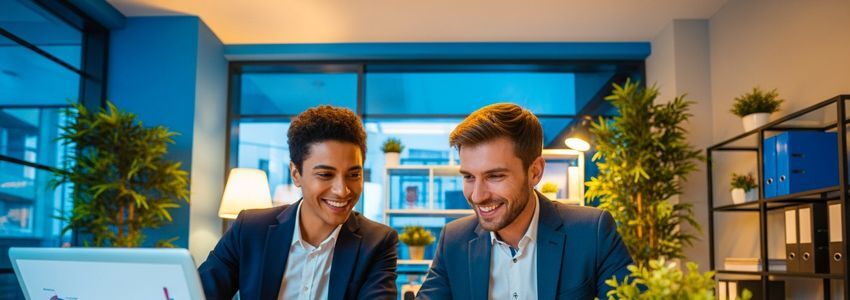 Small business owners reviewing financing options and lending statistics