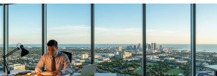 Small business owner reviewing loan options in Chesapeake, Virginia office